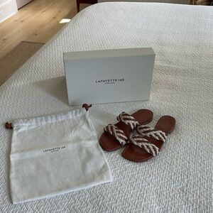 Lafayette 148 New York sandals hand made in Italy size 37.5